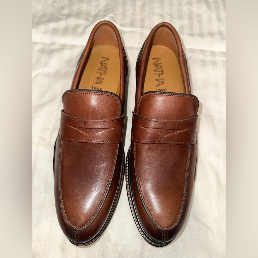 BRAND NEW Natha 1995 Men's Penny Loafers Brown Made in Portugal Sz 9.5